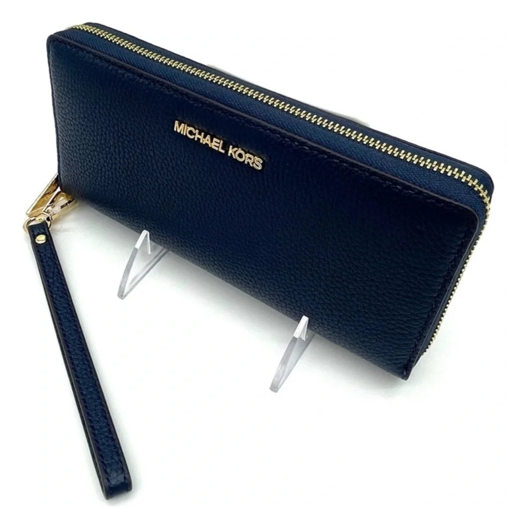 Michael Kors Large Continental Wallet Wristlet Navy Blue (NWT) - Picture 6 of 8